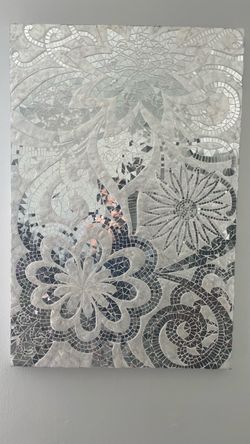 Floral Mosaic Mirror Wall Art Panel