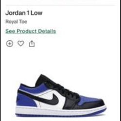 Jordan 1 Low Royal Toe
