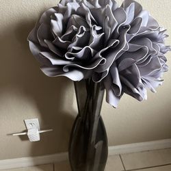 Beautiful Modern  Tall Grey Vase For Sale