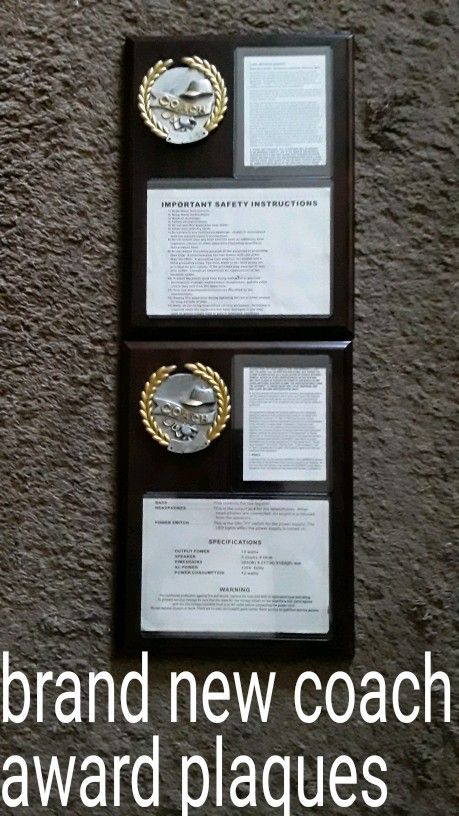 2 Brand New Coach's Award Plaques, Add Your Own Photos And Text For 2 Custom Awards