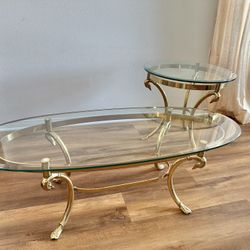Vintage Tables Glass Brass Labarge