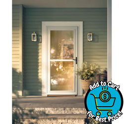 LARSON Tradewinds 30" x 80" White Aluminum Reversible Hinge Storm Door w/ Retractable Screen