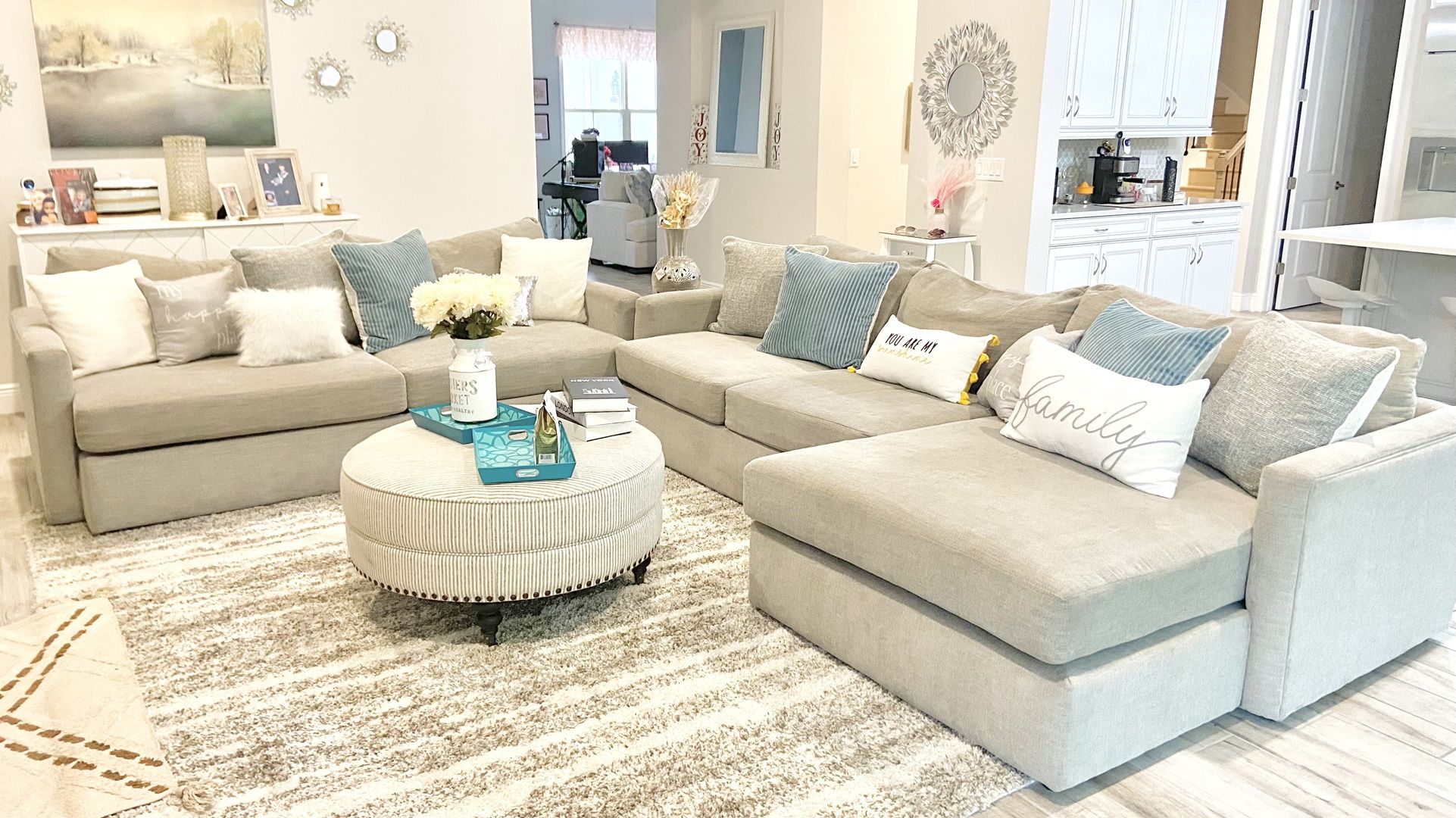Large U Shape Sectional Sofa Set - Kevin Charles