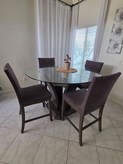 Glass Dining Table Set-4 chairs