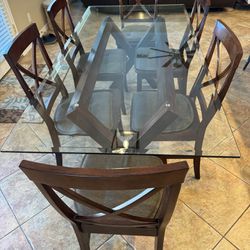 Glass Table and Six Chairs