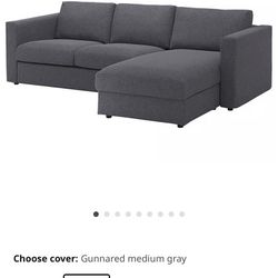 IKEA 3-seat Sectional With Chaise And Extra ottoman 