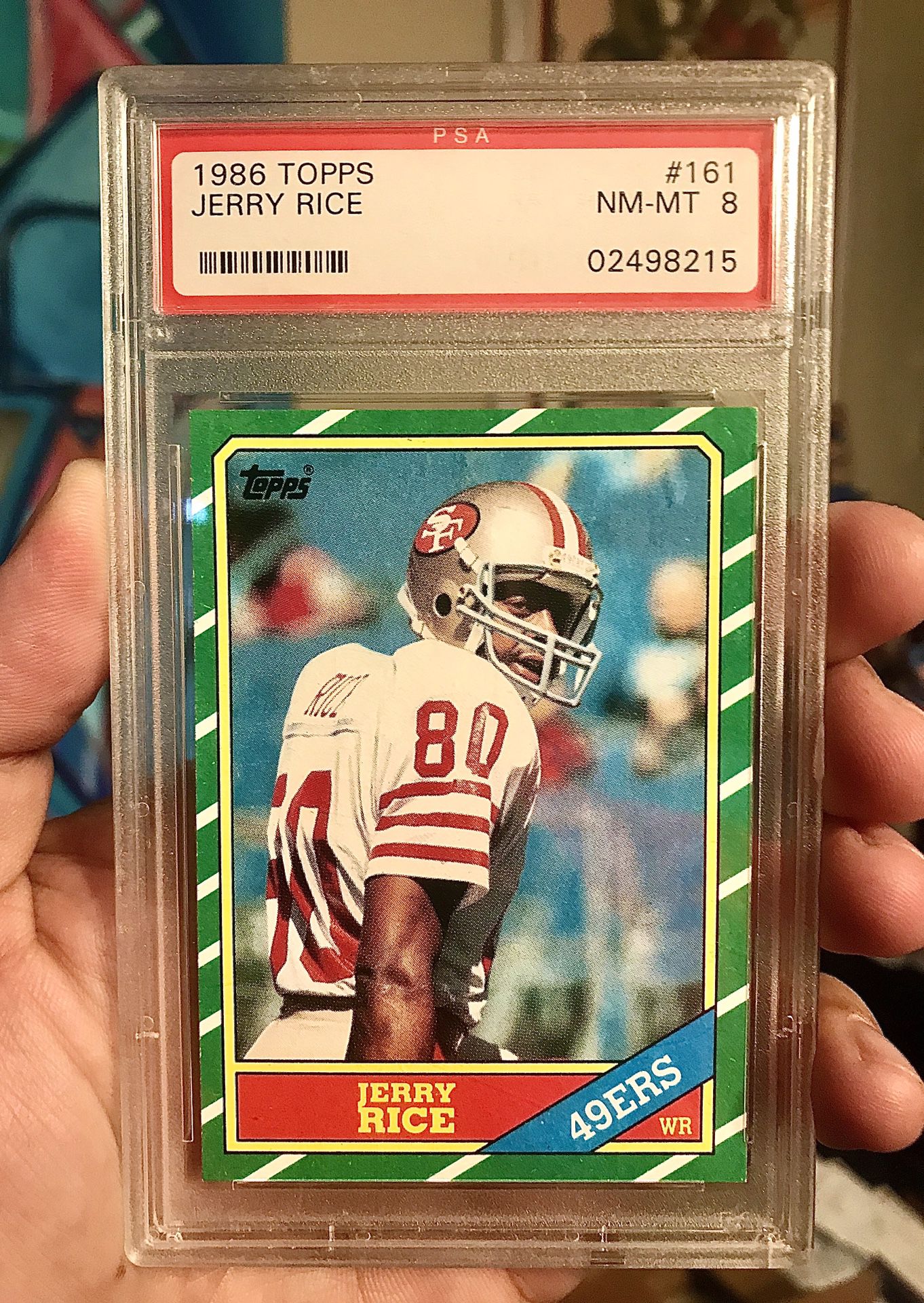 1986 Topps Jerry Rice Rookie Card PSA 8