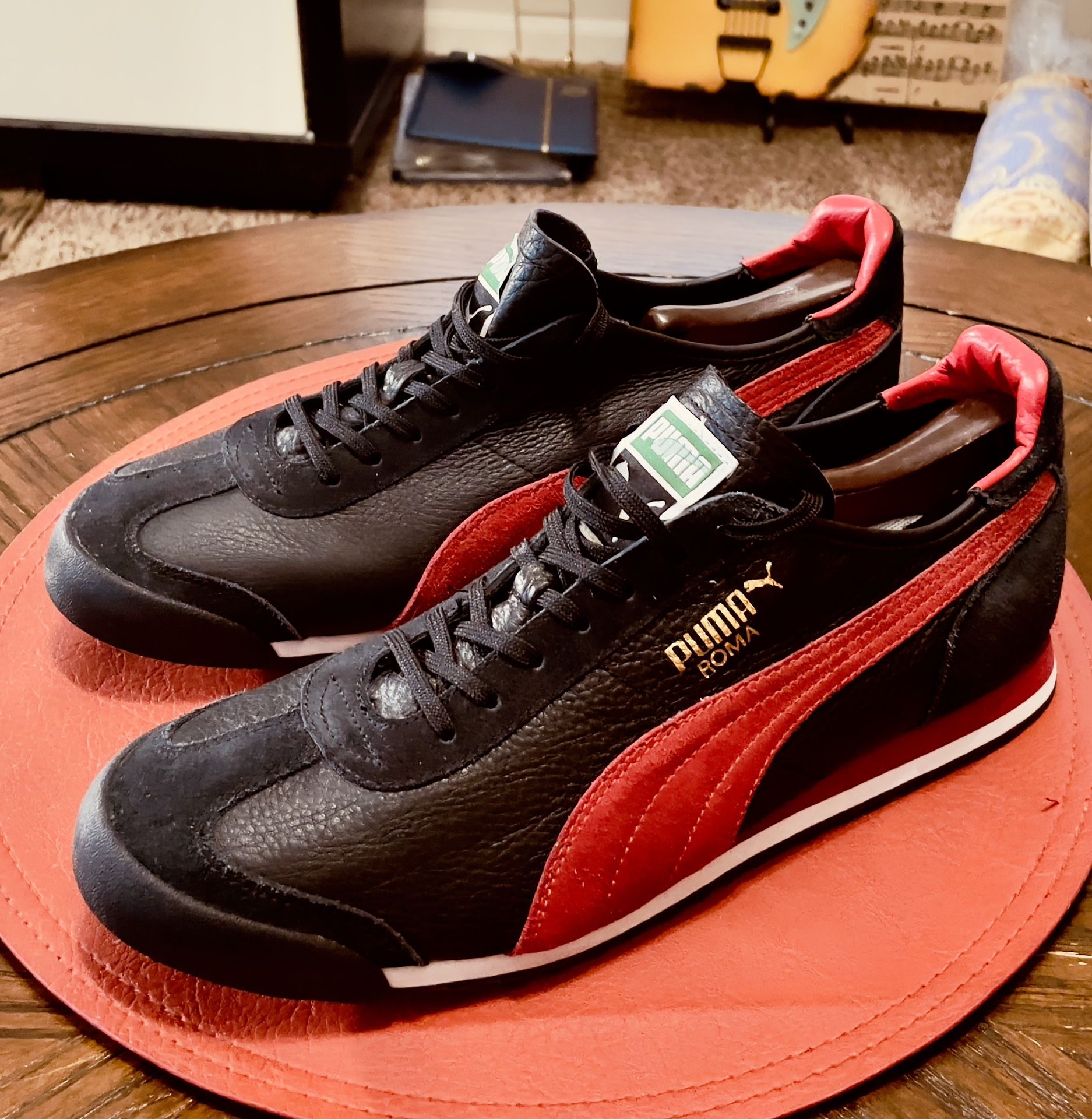 Rare Black and Red Puma Roma. Vintage Puma Easy Rider Sneakers – Size 10.5