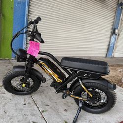 Adult Electric Bicycle - 16"x 4" Wide Tires, 1000W Peak Electric Bike Motorcycle, 7 Speeds, 48V 15.6/18.2AH Battery, Long Seat Electric Bicycle No key