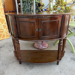 Solid wood, half moon hallway, entry table 37 1/2 wide 14 1/2 deep 31 tall