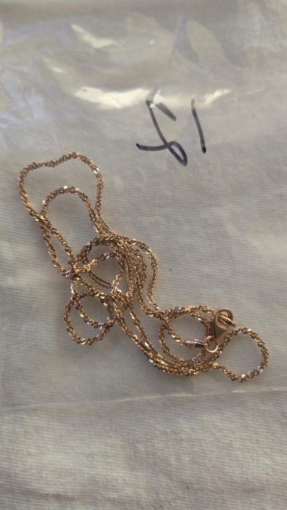 20 in rose gold over 925 Silver chain brand new