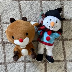 🎄 Rudolph Plush + Singing/Dancing Snowman – Rudolph w/ Tag & Snowman Working!