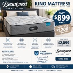 Beautyrest Harmony Lux King Mattress – Brand New – $899
