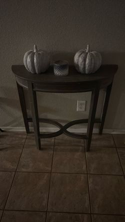 Gray Demilune Console Entry Table