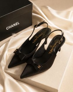Authentic Chanel Silk Sandals