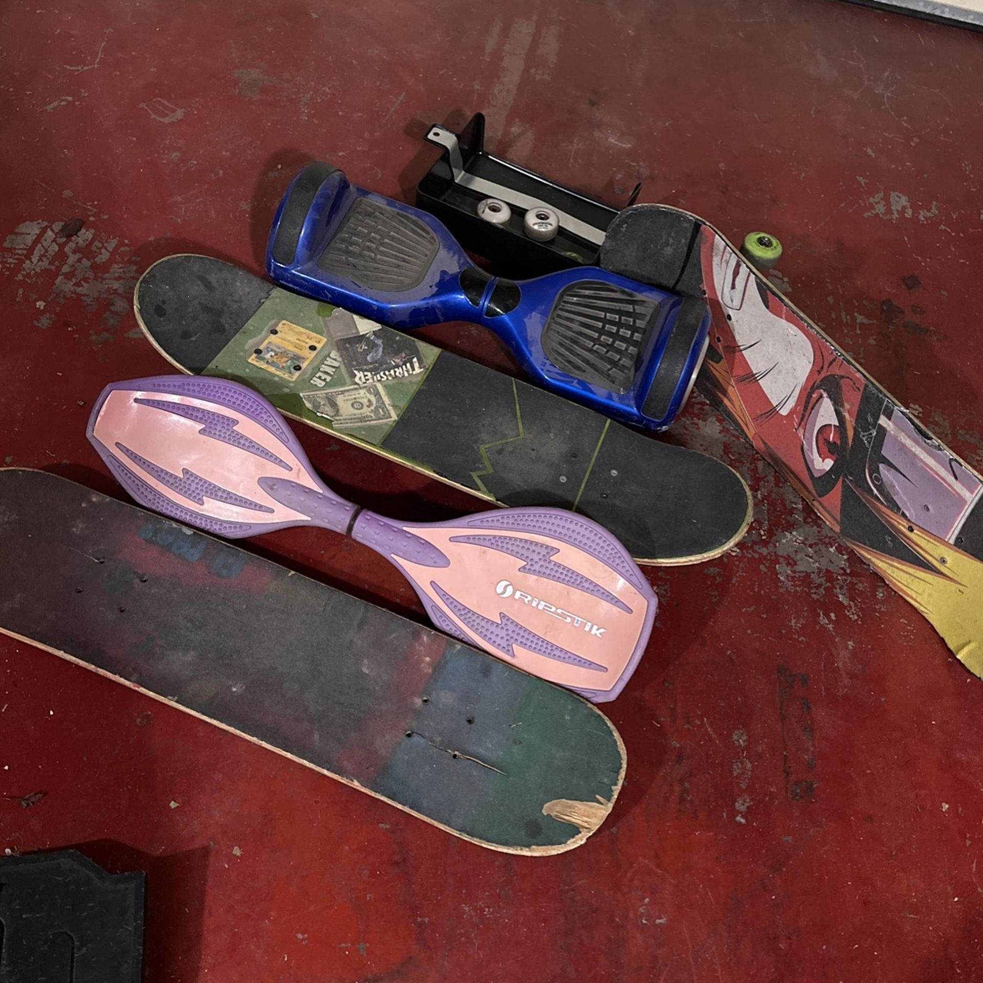 Skate Boards, Hoover Board, Rip stick