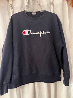 Men’s Champion Crewneck Fleece Sweatshirt, Standard Fit, Midweight, Script Logo, Big & Tall