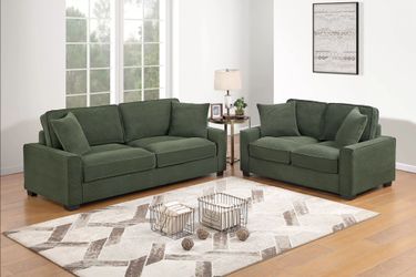 Sofa +Loveseat 2PC Forest Green