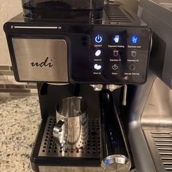 UDI 20Bar Espresso Machine with 20 Grind Settings - Touchscreen Control, Auto Grind (Single/Double Cup), Steam & Self-Cleaning, Quick Brew Café-Qualit