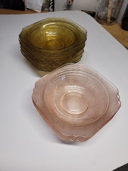 11 Depression Glass Bowls
