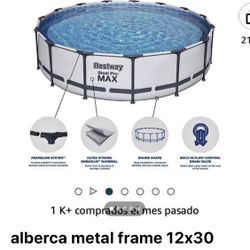 alberca metal frame 12x30 con filtro incluido