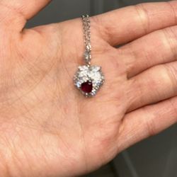 Cute Strawberry Diamond&Gem Necklace 