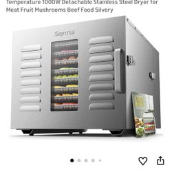 Commercial 10 Trays Food Dehydrator Machine for Jerky and Herbs Usable Area up to 24.65ft² and 194℉ Temperature 1000W Detachable Stainless Steel Dryer