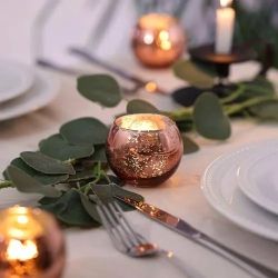 Lamorgift 24 Pcs Rose Gold Votive Candle Holders