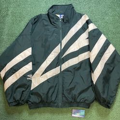 Vintage 1990s Umbro white and green jacket