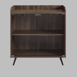 Bar Cabinet With Three Rows If Glass Racks 