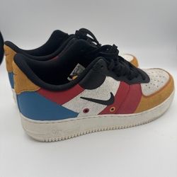 Nike Air Force 1 Low Premium Amber Rise/Black/Imperial Blue Size 9.5