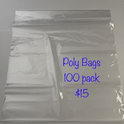 20x24 Inch Poly Bags Clear Cello 100 Pack With Adhesive Strip