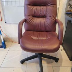 Red leather office/home chair adjustable executive furniture