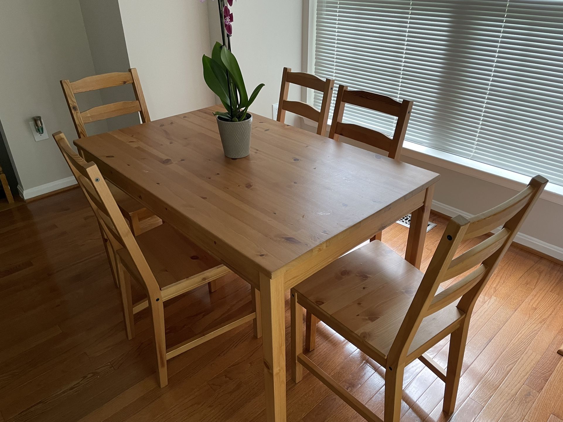 Wooden Dining Table and Chairs 