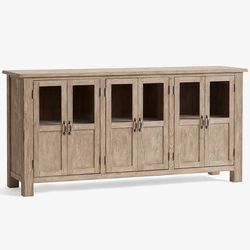 Pottery Barn Toscana Buffet Wood cabinet with glass doors