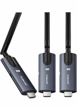 Wireless HDMI Tra and Receiver, Deep Gray Aluminum Alloy 5GHz up to 656ft, 1080P 60Hz, Plug and Play, TuTuPlay App Monitor, for Security, Streaming, H