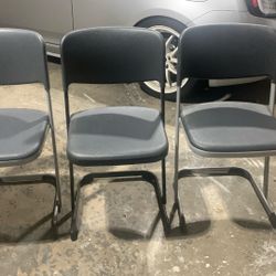 3 plastic and metal chairs made in Germany