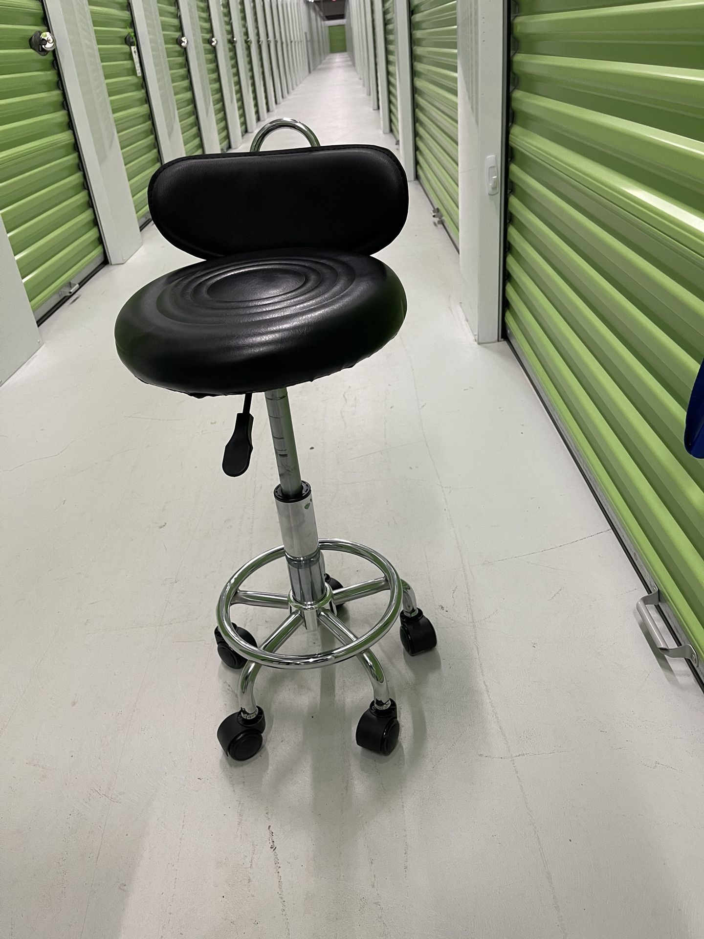 Leather Modern Rolling Stool