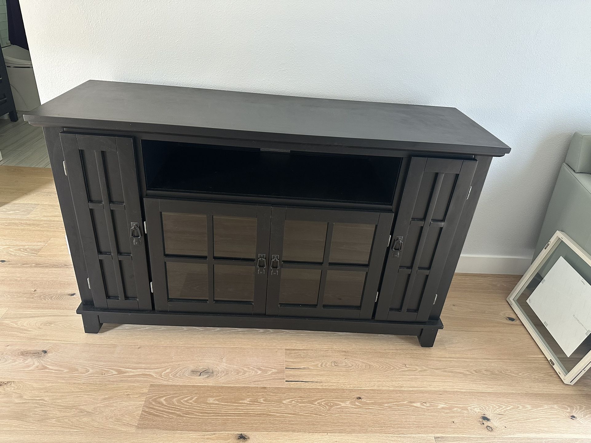Black Wood Media Console – 5ft Wide