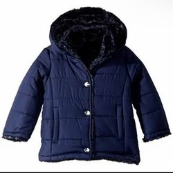 ‼️DKNY Girls Nylon Faux Fur Jacket  ~size 4T‼️