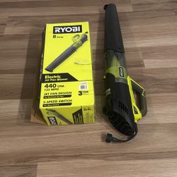 RYOBI 135 MPH 440 CFM 8 Amp Corded Electric Jet Fan Leaf Blower ( CORDED 🔌 🔌 🔌)