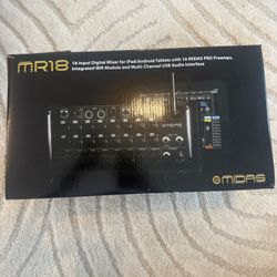 Midas MR18 Digital Mixer – 18 Inputs, 16 Midas PRO Preamps – Excellent Condition + Box