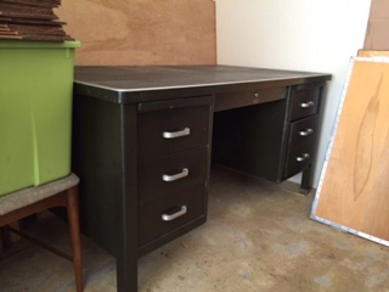 Vintage metal tanker desk