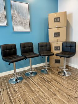 4 Brand New Black Bar Stools 
