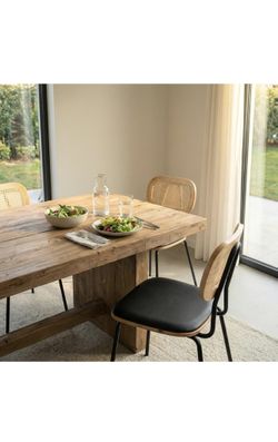 2 Mid Century Style Chairs Black And Natural
