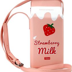 Strawberry Milk Carton Crossbody Purse 