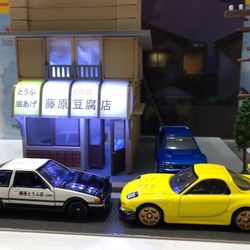 New Initial D 1/64 led Tofu House Takumi  ae86 hot wheels anime manga civic type r s2000 rx7 gtr wrx sti 240sx yumebox supra nsx integra Silvia evo 