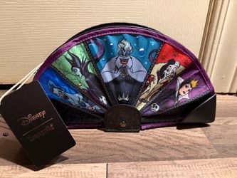 Loungefly Disney Villains Fan-Shaped Cosmetic Bag