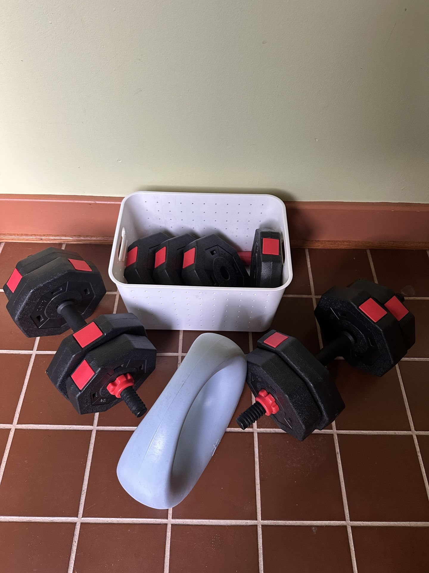 Adjustable Pair Of Dumbbells And 15 Lb Kettlebell
