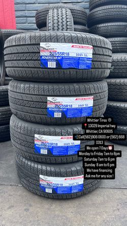 SET OF NEW TIRES 235/55R18 ATLANDER HT , INCLUDING MOUNTING AND BALANCING. ASK ME FOR ANY SIZE OR BRAND, LLANTAS NUEVAS